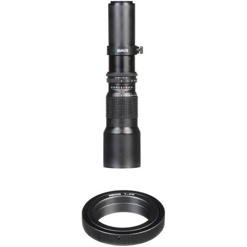 Bower SLY500PK 500mm f 8 Manual Focus Pentax Screw Mount Telephoto Lens