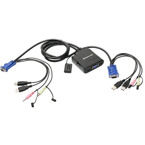 IOGEAR 2-Port USB Cable KVM Switch with Audio and Mic