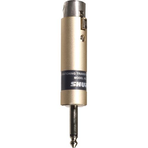 Shure A85F - Low to High Impedance Microphone Matching Transformer - In-Line XLR Female to 1 4" Male