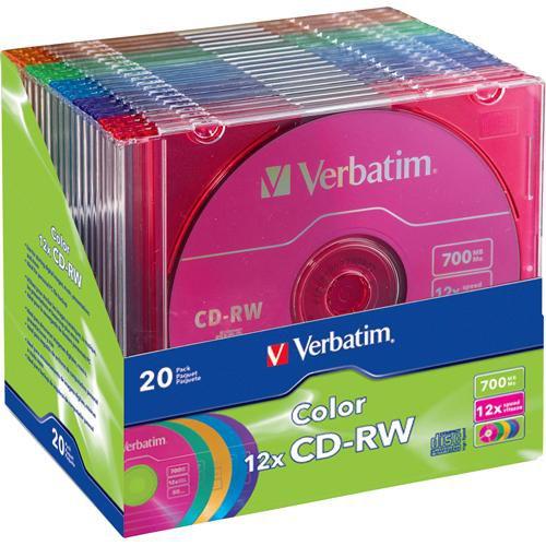 Verbatim CD-RW 700MB 4X-12X DataLifePlus with Color Branded Surface & Case