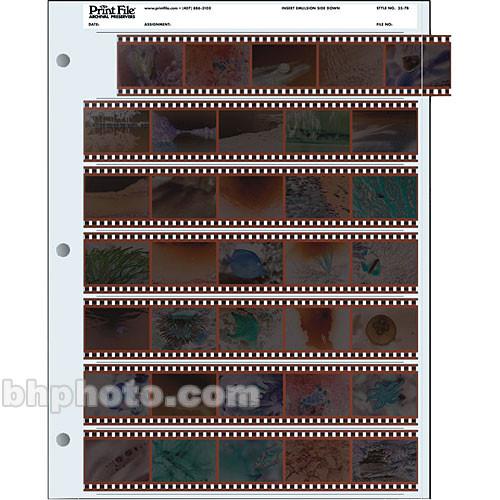 Print File Archival Storage Page for Negatives, 35mm, 7-Strips of 5-Frames - 1000 Pack