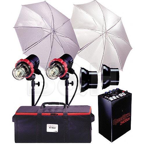 Speedotron 2405 CX 2 CC Head Air Travel System - Includes: 2405CX - 2400 W S Power Pack, 2-202VF-CC Flash Heads, Reflectors, Light Stands, Umbrellas, Sync Cord, Case