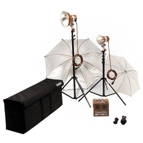 Speedotron DM402 2 CC Head Kit - Includes: D402 - 400 W S Power Pack, 1 M90CC, 1 MW3UCC Flash Head, Umbrellas, Sync Cord, Light Stands, Case