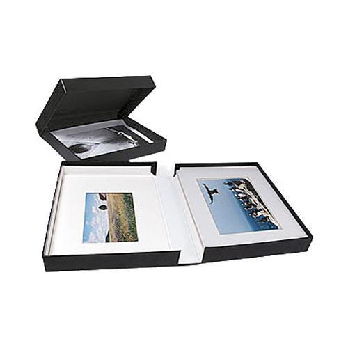 Archival Methods Onyx Portfolio Box - 13.75 x 19.5 x 2" - Black Buckram Black Lining
