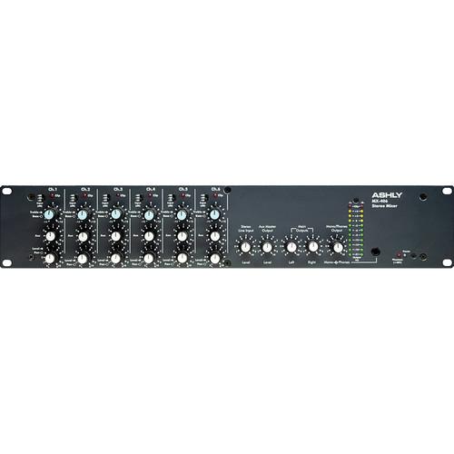 Ashly MX406 Six Channel Rackmountable Stereo Line and Microphone Mixer with Switchable Pad, 48V Phantom Power and Input Sensitivity Per Channel