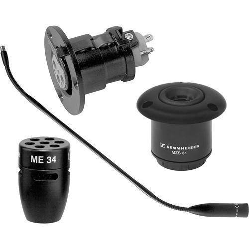 Sennheiser IS Series Gooseneck Microphone Package - Includes: MZH-3042 Gooseneck, MZT-30 XLR Flange, MZS-31 Shock-mount and ME34 Cardioid Capsule