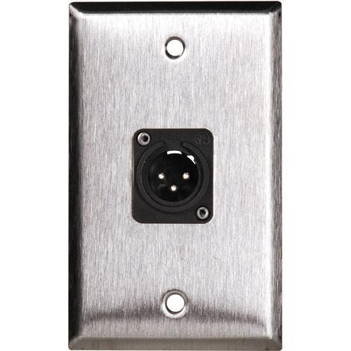 TecNec WPL-1113 BA 1-Gang Black Aluminum Wall Plate with 1 Neutrik NC3FDL1 Connector