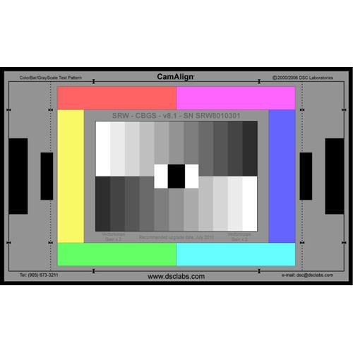 DSC Labs ColorBar GrayScale Standard CamAlign Chip Chart