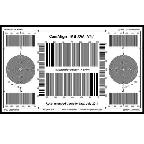 DSC Labs MultiBurst Maxi Focus Pattern Chart with Resolution