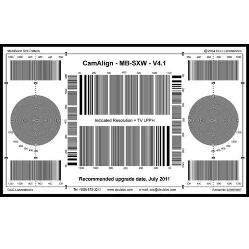 DSC Labs MultiBurst Super Maxi Focus Pattern Chart with Resolution