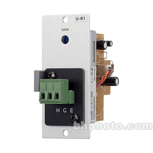 Toa Electronics U-61S - Unbalanced Line-Level Input Module with Compressor