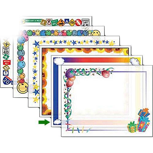 Dry Lam Pizzazz Decorative Laminating Pouches - Rainbow Pack - Fun Frames 4.25 x 6.25" , Model D4F214