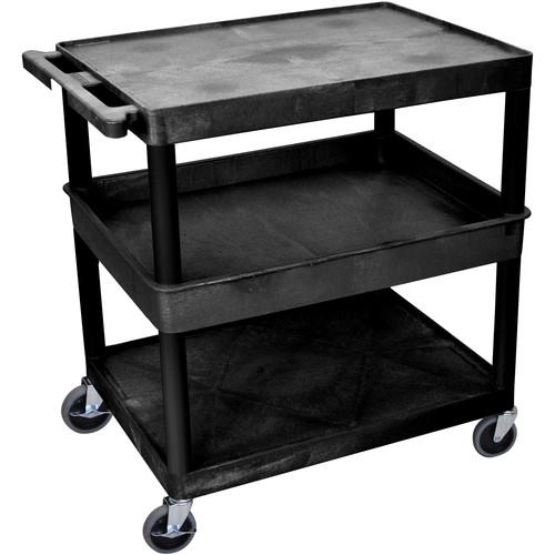 Luxor 32x24" HD Utility Cart 3-Shelf - Flat Top Bottom Shelf
