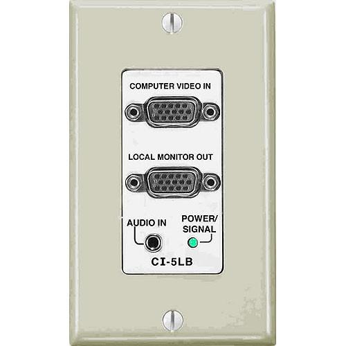 FSR CI-5LB-IVO Wall Plate Interface and EQ - HD-15 to 5 BNC Interface, Stereo Mini to Balanced Stereo Audio