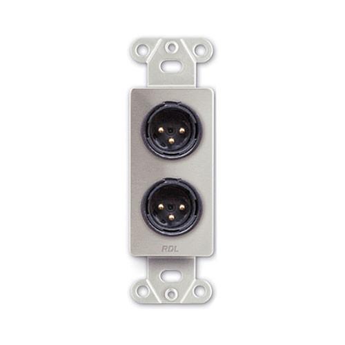 RDL DS-XLR2M Decora Wall Plate with Dual XLR Male Connectors