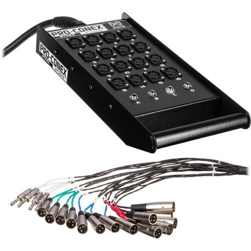 Hosa Technology SH16X425 SH Series Stage Box Snake with 16 3-Pin XLR Send and 4 TRS Return Channels- 25.0