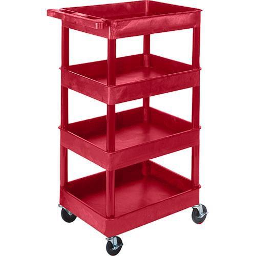 Luxor STC1111 24 x 18" Four Shelf Heavy-duty Utility Cart