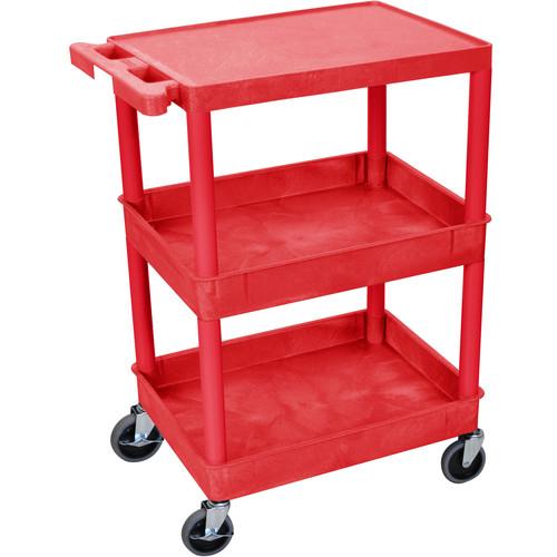Luxor STC211 24 x 18" Three Shelf Heavy-duty Utility Cart