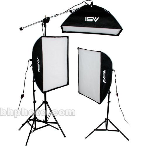 Smith-Victor KSBQ-2500 2500 Watt Pro SoftBox Light Kit with Mini-Boom