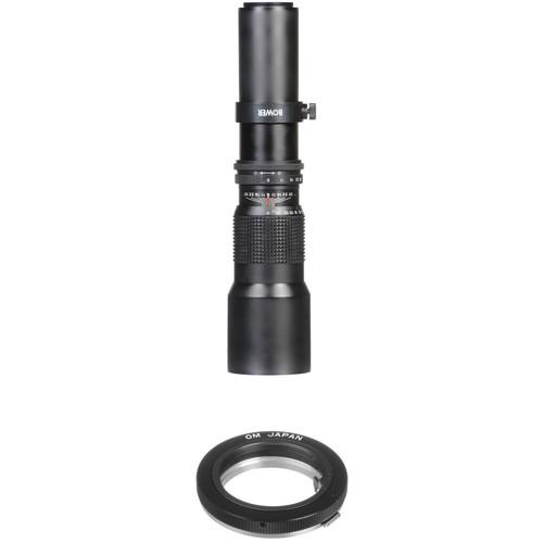 Bower 500mm f 8 Preset Lens With T-Mount Adapter For Olympus