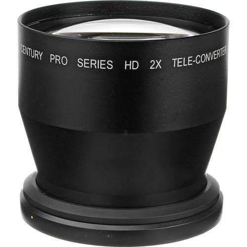 Century Precision Optics 2x Telephoto Converter Lens for Panasonic AG-DVX100A and AG-DVX100 with Lens Support Slider and Lens Shade
