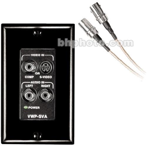 FSR VWP-BLK Wall Plate Interface and Line Driver - Composite to Y C S-Video Interface, Stereo RCA to Balanced Stereo Audio, Black Color