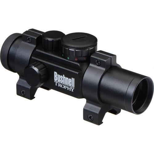 Bushnell 1x28 Trophy Waterproof & Fogproof Riflescope with 4 User-Selected Electronic Reticles & Red Green Dot Option