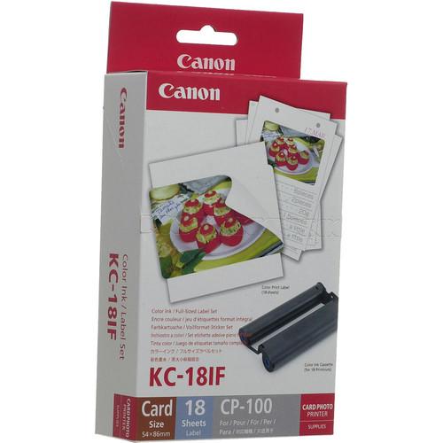 Canon KC-18IF Color Ink & Label Set for Canon Card Photo Printers