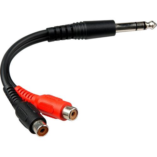 Comprehensive Stereo 1 4" Phone Male to Two RCA Female Y-Cable - 6"