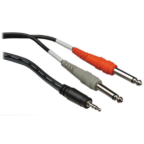 Hosa Technology Stereo Mini Male to 2 Mono 1 4" Male Insert Y-Cable - 10