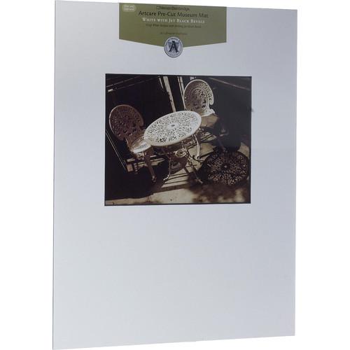 Nielsen & Bainbridge Mat - Fits Gallery and Presentation Frames, 16x20" with 8x10" Opening, White with Black Bevel - Landscape Format