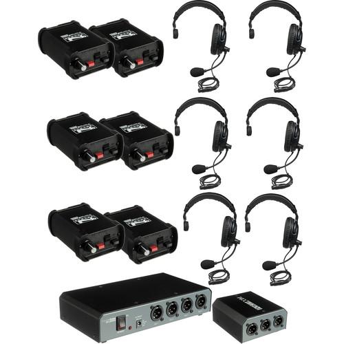 PortaCom COM-60FCS 6 Single-Sided Headset Wired Intercom System