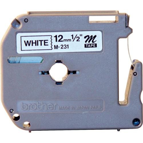 Brother 0.47" Black on White "M" Labeling Tape