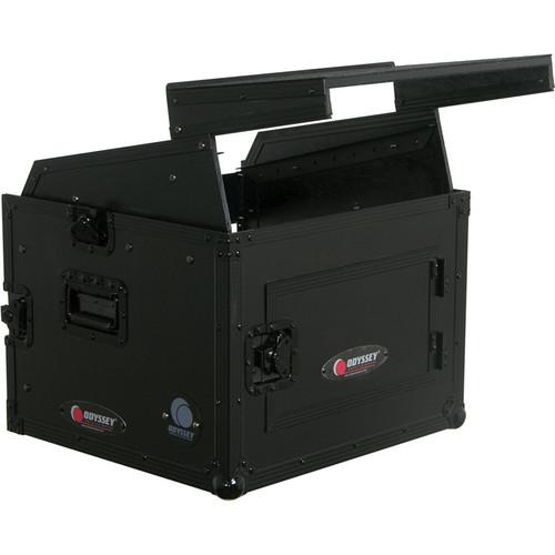 Odyssey Innovative Designs FZGS1006BL Black Label Flight Zone Glide Style Combo Rack - 10U Over 6U