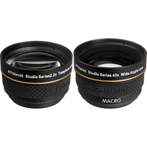 Polaroid Studio Series 37mm 2.2x Telephoto & 0.43x Wide Angle Lens Travel Kit