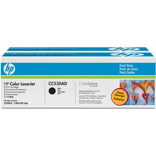 HP CC530AD Color LaserJet Dual Pack Black Print Cartridges
