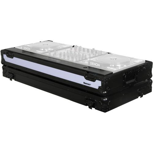 Odyssey Innovative Designs FFX12CDJWBL Flight FX Series CD Digital DJ Coffin for Two Large Format Tabletop CD Digital Media Players and 12" Width Mixer with Wheels