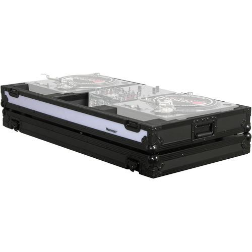 Odyssey Innovative Designs FFXBM10WBL Flight FX Series Turntable DJ Coffin for Two Turntables in Battle Mode and 10" Width Mixer