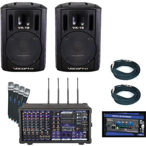 VocoPro PA-PRO TRIO 900W Professional PA Mixer Package