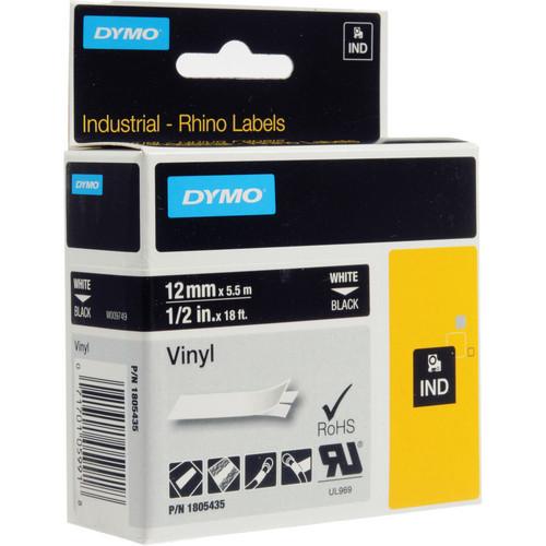 Dymo Rhino 1 2" Black Vinyl Labels