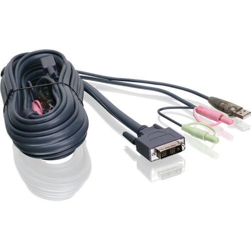 IOGEAR 10' DVI-D Single Link USB KVM Cable, IOGEAR, 10', DVI-D, Single, Link, USB, KVM, Cable