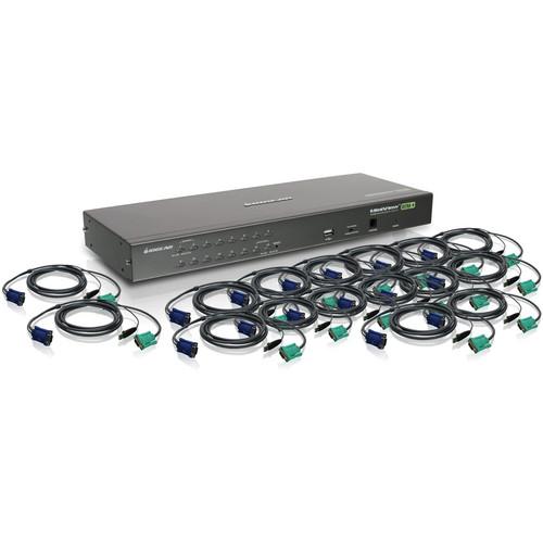 IOGEAR 16-Port PS 2 USB Combo KVM Switch Kit with Eighteen KVM Cables