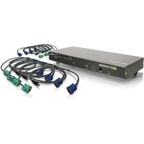 IOGEAR 8-Port USB PS 2 Combo KVM Switch Kit with One PS 2 KVM Cable and Eight USB KVM Cables