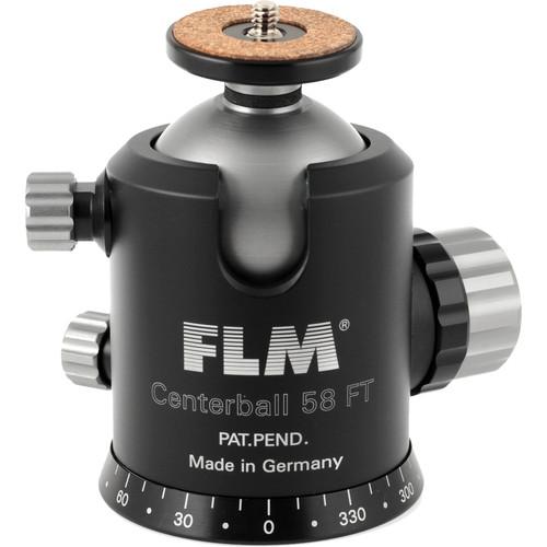 FLM Centerball 58 FT - Ballhead with 58mm Ball Diameter, with Friction Control and Tilt Function - Supports 121 lb