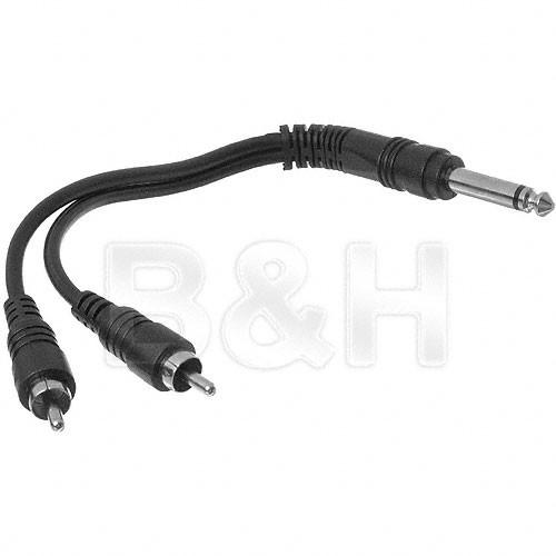Hosa Technology Mono 1 4" Male to 2 RCA Male Y-Cable - 6"