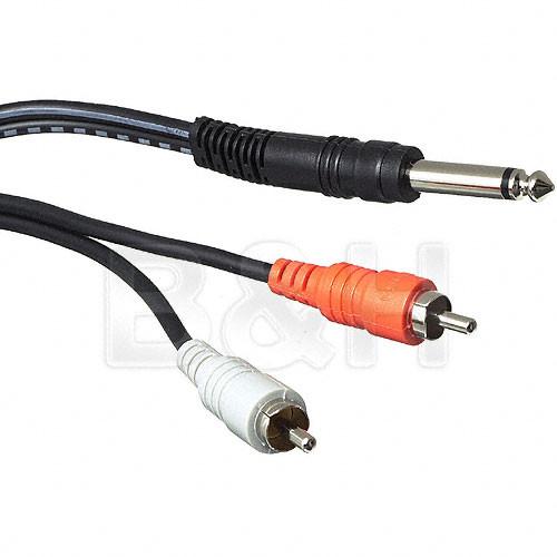 Hosa Technology Mono 1 4" Phone Male to 2 RCA Male Y-Cable - 9.9