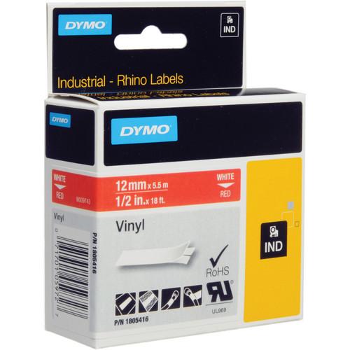 Dymo Rhino 1 2" Red Vinyl Labels
