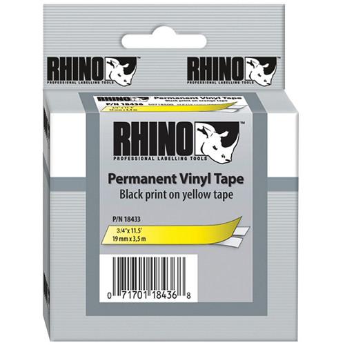 Dymo Rhino 3 4" Yellow Vinyl Labels