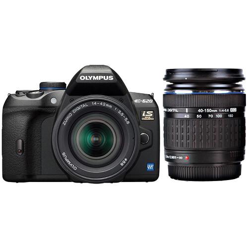 Olympus E-System E-620 SLR Digital Camera with 14-42mm & 40-150mm Zoom Lenses - Refurbished