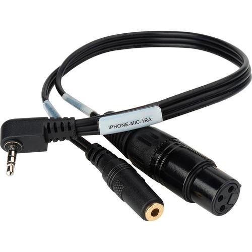 Sescom iPhone iPod iPad TRRS to XLR Mic & 3.5mm Monitoring Jack Cable